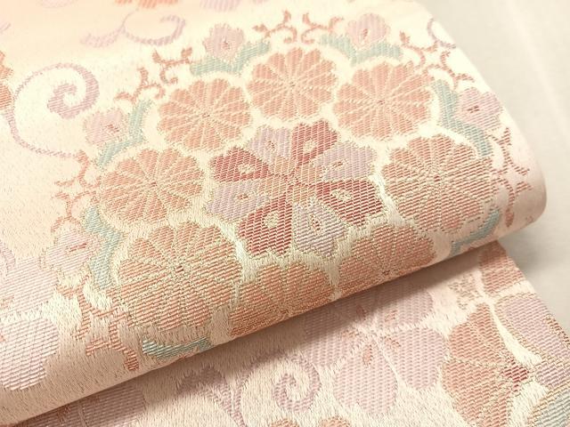 平和屋着物●H・L（アッシュエル）　HENRI-LUC CHAPUIS　全通柄袋帯　花唐草文　金糸　未使用　CABM9175vp
