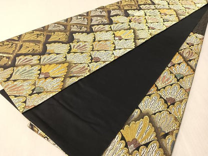 平和屋着物●六通柄袋帯　唐織　菊青海　金銀糸　正絹　逸品　CABM9180vp