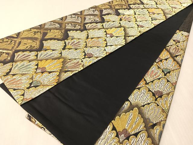 平和屋着物●六通柄袋帯　唐織　菊青海　金銀糸　正絹　逸品　CABM9180vp