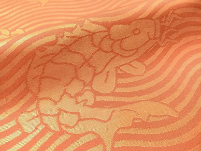 平和屋着物●織物一筋名門　織悦　全通柄　本袋帯　荒磯　金糸　正絹　逸品　CABM9190vp