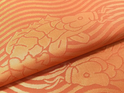平和屋着物●織物一筋名門　織悦　全通柄　本袋帯　荒磯　金糸　正絹　逸品　CABM9190vp