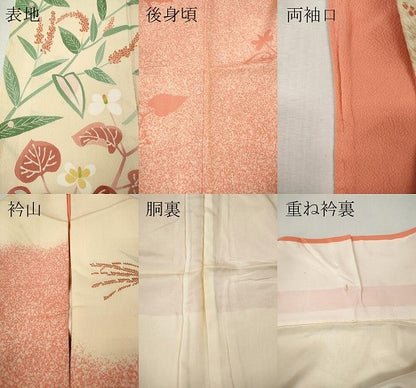 平和屋着物●人間国宝・羽田登喜男　訪問着　草花文　正絹　逸品　CABM9201ut