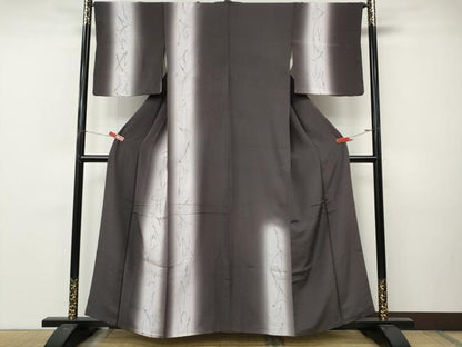 平和屋着物●訪問着　手描き　こぼれ松葉　暈し染め　金彩　正絹　逸品　CABM9209ut