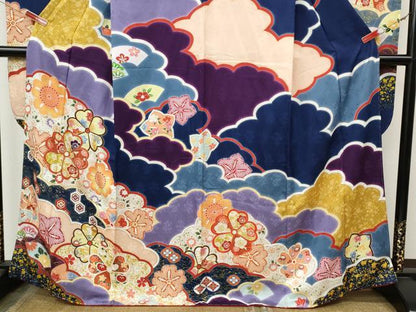 平和屋着物●豪華振袖　雲重ね花文　金彩　正絹　逸品　未使用　CABM9220ut