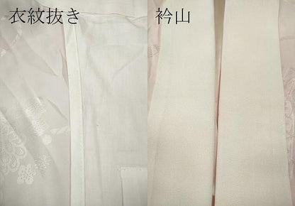 平和屋着物●振袖用長襦袢　無双仕立て　扇面花地紋　暈し染め　京都きもの友禅扱い　正絹　逸品　CABM9223ut