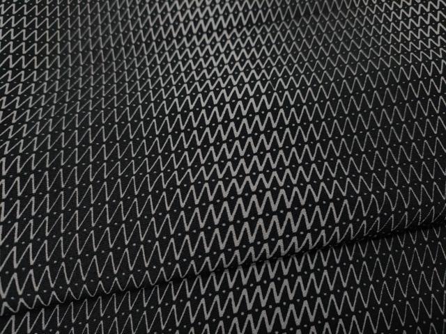 平和屋着物●上質な小紋　幾何学文　黒地　正絹　逸品　CABM9225ut
