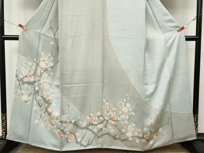 平和屋着物●訪問着　絞り　枝花文　暈し染め　金銀彩　正絹　逸品　CABM9229ut
