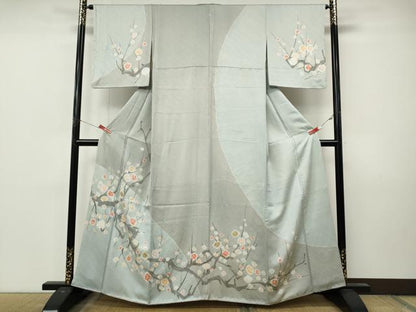 平和屋着物●訪問着　絞り　枝花文　暈し染め　金銀彩　正絹　逸品　CABM9229ut