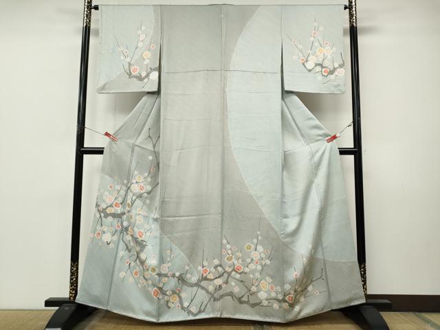 平和屋着物●訪問着　絞り　枝花文　暈し染め　金銀彩　正絹　逸品　CABM9229ut