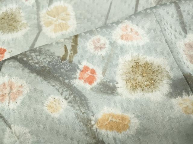 平和屋着物●訪問着　絞り　枝花文　暈し染め　金銀彩　正絹　逸品　CABM9229ut