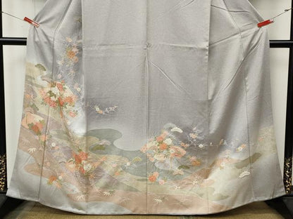 平和屋着物●訪問着　絞り　エ霞地紙花文　暈し染め　金彩　正絹　逸品　CABM9234ut