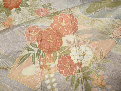 平和屋着物●訪問着　絞り　エ霞地紙花文　暈し染め　金彩　正絹　逸品　CABM9234ut