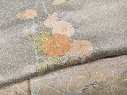 平和屋着物●訪問着　絞り　エ霞地紙花文　暈し染め　金彩　正絹　逸品　CABM9234ut
