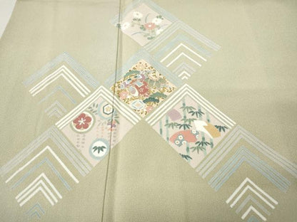 平和屋着物●訪問着　宝尽くし花文　暈し染め　金彩　正絹　逸品　CABM9235ut