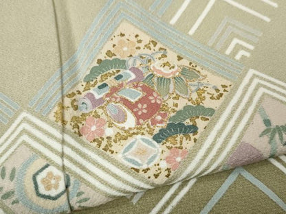 平和屋着物●訪問着　宝尽くし花文　暈し染め　金彩　正絹　逸品　CABM9235ut