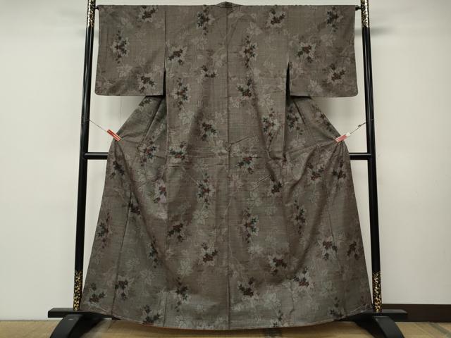 平和屋着物●本場大島紬　7マルキ　蔦の葉花文　正絹　逸品　CABM9237ut