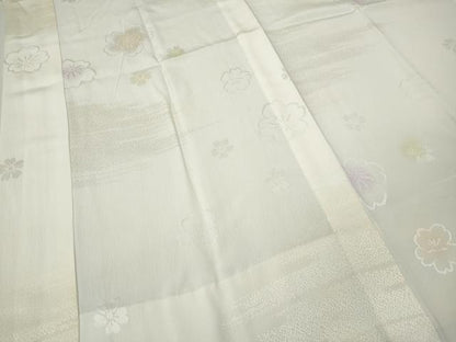 平和屋着物●長襦袢　無双仕立て　舞桜文　暈し染め　正絹　逸品　未使用　CABM9241ut