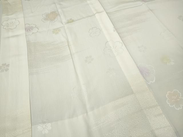 平和屋着物●長襦袢　無双仕立て　舞桜文　暈し染め　正絹　逸品　未使用　CABM9241ut