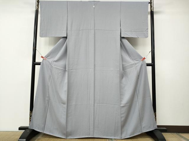 平和屋着物●上質な色無地　作家物　紋意匠　牡丹鼠色　正絹　逸品　CABM9245ut