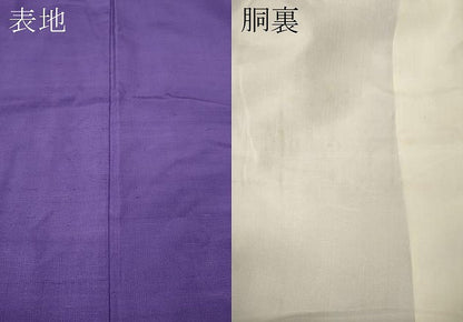 平和屋着物●上質な紬　色無地　江戸紫色　正絹　逸品　未使用　CABM9247ut