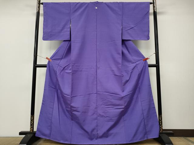 平和屋着物●上質な紬　色無地　江戸紫色　正絹　逸品　未使用　CABM9247ut