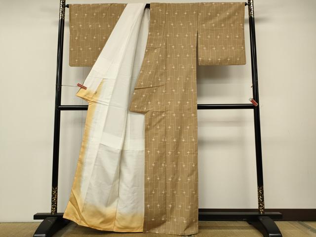 平和屋着物●上質な紬　十字絣　ますいわ屋扱い　正絹　逸品　CABM9249ut