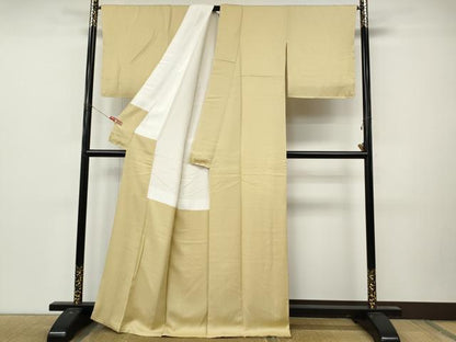 平和屋着物●上質な色無地　蜂蜜色　正絹　逸品　未使用　CABM9255ut