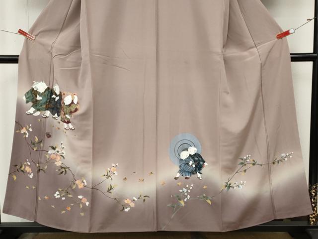 平和屋着物●豪華色留袖　童子遊び　枝花文　暈し染め　金彩　正絹　逸品　CABM9257ut