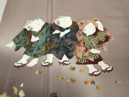 平和屋着物●豪華色留袖　童子遊び　枝花文　暈し染め　金彩　正絹　逸品　CABM9257ut