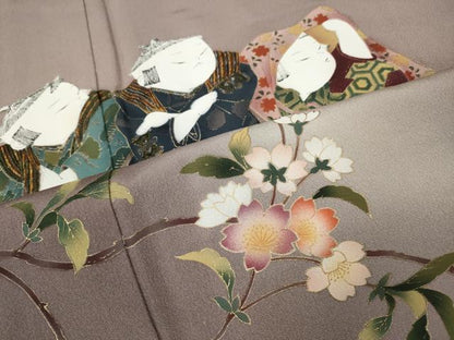平和屋着物●豪華色留袖　童子遊び　枝花文　暈し染め　金彩　正絹　逸品　CABM9257ut