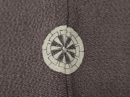平和屋着物●訪問着　刺繍　草花文　鬼しぼ縮緬　正絹　逸品　CABM9263ut