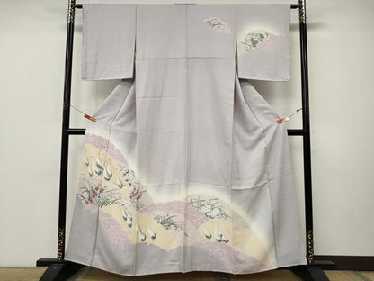 平和屋着物●訪問着　群鶴　雪輪草花文　正絹　逸品　未使用　CABM9268ut