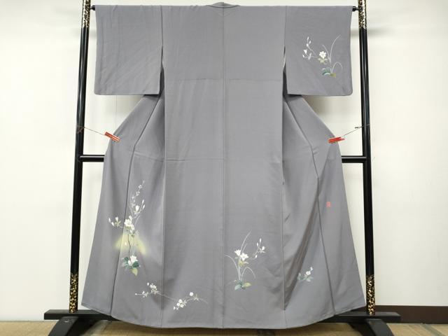 平和屋着物●訪問着　友禅　作家物　枝花文　暈し染め　正絹　逸品　CABM9270ut