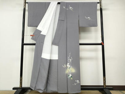 平和屋着物●訪問着　友禅　作家物　枝花文　暈し染め　正絹　逸品　CABM9270ut