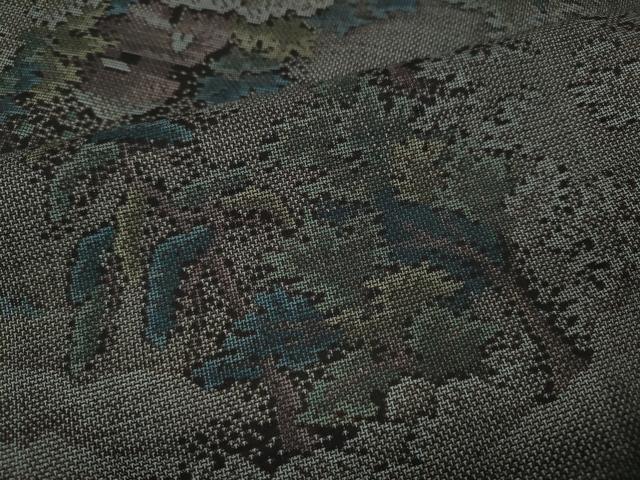 平和屋着物●本場大島紬　9マルキ　風景草木文　正絹　逸品　CABM9274ut
