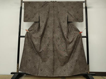 平和屋着物●本場大島紬　9マルキ　蜀江花文　正絹　逸品　CABM9279ut