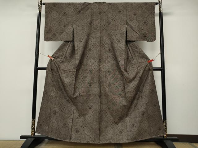 平和屋着物●本場大島紬　9マルキ　蜀江花文　正絹　逸品　CABM9279ut