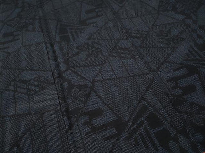 平和屋着物●結城紬　80亀甲　切嵌吉祥花文　正絹　逸品　CABM9281ut