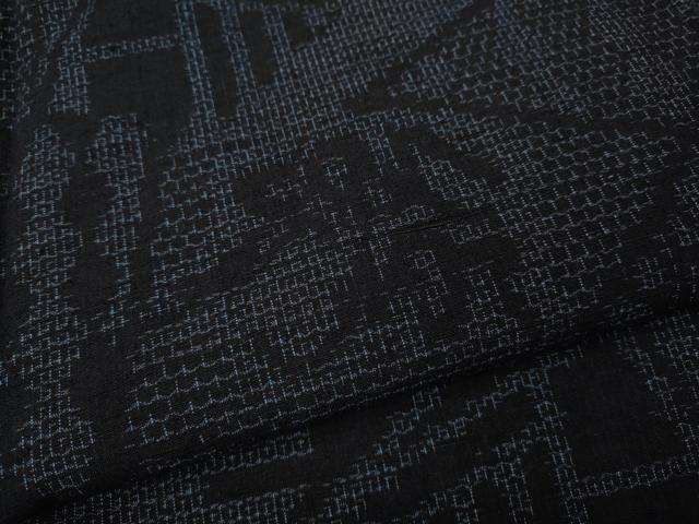 平和屋着物●結城紬　80亀甲　切嵌吉祥花文　正絹　逸品　CABM9281ut