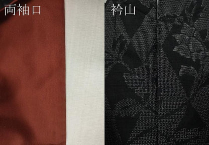 平和屋着物●結城紬　80亀甲　菱枝花文　正絹　逸品　CABM9283ut