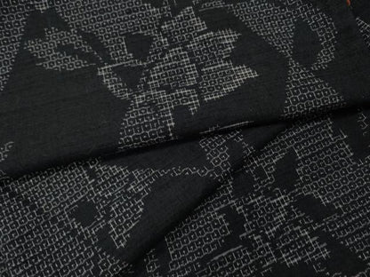 平和屋着物●結城紬　80亀甲　菱枝花文　正絹　逸品　CABM9283ut
