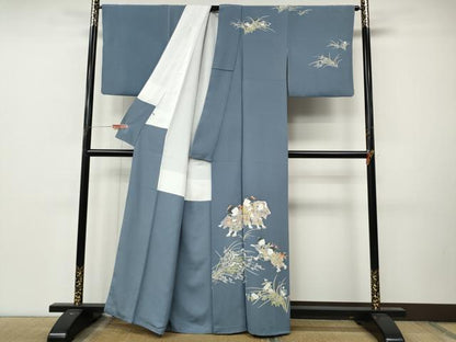 平和屋着物●訪問着　友禅　童子遊び　草花文　正絹　逸品　CABM9287ut