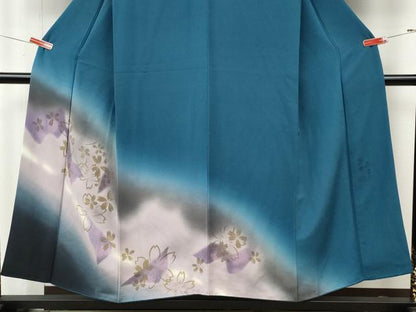 平和屋着物●訪問着　蒼舟　木檜染作家　実之　舞桜文　暈し染め　正絹　逸品　CABM9288ut