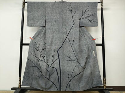 平和屋着物●訪問着　中西進　枝蕾　たたき染め　正絹　逸品　CABM9289ut
