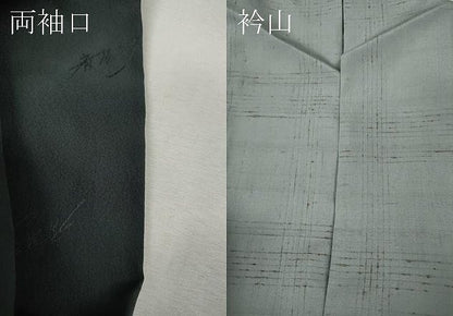 平和屋着物●染色作家　斉藤三才　ぜんまい紬　琉球絣文様　正絹　逸品　CABM9291ut