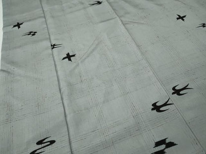平和屋着物●染色作家　斉藤三才　ぜんまい紬　琉球絣文様　正絹　逸品　CABM9291ut
