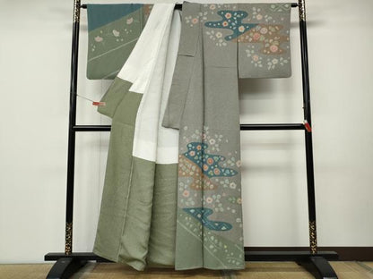 平和屋着物●京友禅の第一人者　松井青々　訪問着　エ霞舞花文　金彩　正絹　逸品　CABM9292ut