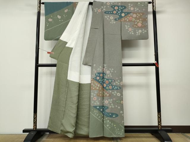 平和屋着物●京友禅の第一人者　松井青々　訪問着　エ霞舞花文　金彩　正絹　逸品　CABM9292ut