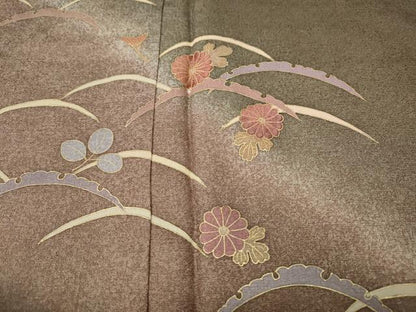 平和屋着物●訪問着　雪芝花文　暈し染め　金彩　正絹　逸品　CABM9294ut