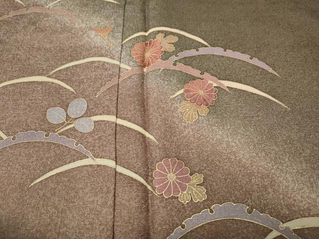 平和屋着物●訪問着　雪芝花文　暈し染め　金彩　正絹　逸品　CABM9294ut
